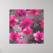 Fuchsia & Charcoal Veld AI-kunst Canvas Afdruk (Voorkant)