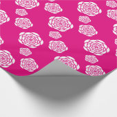 Fuchsia Chic Rozen Bloemenpatroon Cadeaupapier (Hoek)