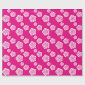 Fuchsia Chic Rozen Bloemenpatroon Cadeaupapier (Vlak)