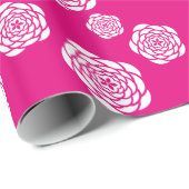 Fuchsia Chic Rozen Bloemenpatroon Cadeaupapier (Rol Hoek)