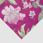 Fuchsia Chinoiserie pauw bloemendecoupage Tissuepapier (Detail)