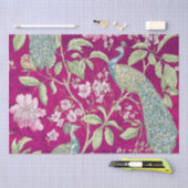 Fuchsia Chinoiserie pauw bloemendecoupage Tissuepapier (Craft)