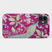 Fuchsia Chinoiserie pauwenbloem Case-Mate iPhone Case (Achterkant (horizontaal))