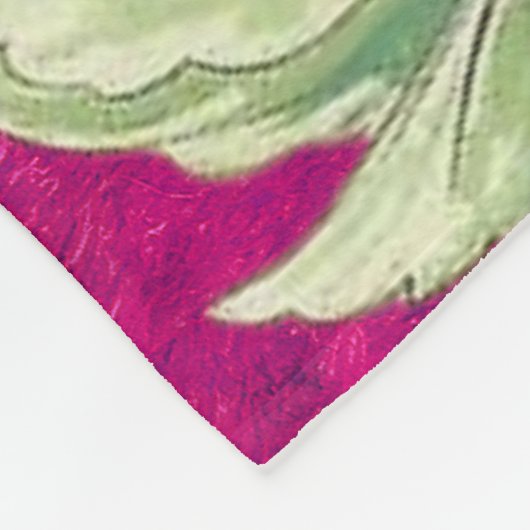 Fuchsia Chinoiserie pauwenbloem Fleece Deken (Hoek)