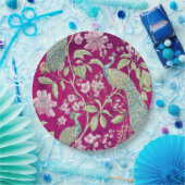 Fuchsia Chinoiserie pauwenbloem Papieren Bordje (Feest)