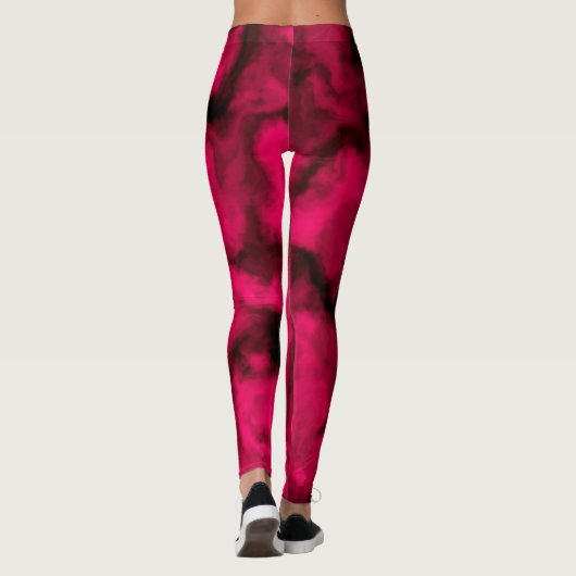 Fuchsia Clouds Abstract Leggings (Achterkant)