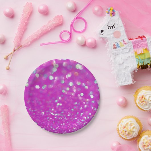 Fuchsia Confetti Paper Bord (Feest)