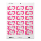 Fuchsia Coral Flowers Retouradres Label (Full Sheet)