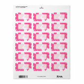 Fuchsia Coral Grey Flowers Adres label (Full Sheet)