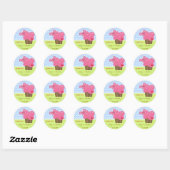 Fuchsia Cupcake Dank u Verjaardagsfeestgeschenk La Ronde Sticker (Vel)