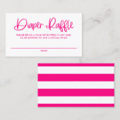 Fuchsia Cute Modern Calligraphy Diaper Raffle Kaar Visitekaartje (Voorkant / Achterkant)