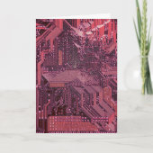 Fuchsia Cyber Circuit Board Tech Art Electronics Kaart (Voorkant)