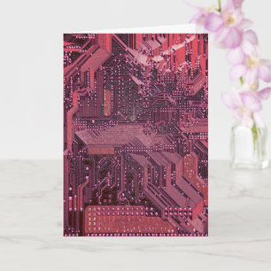 Fuchsia Cyber Circuit Board Tech Art Electronics Kaart