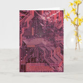 Fuchsia Cyber Circuit Board Tech Art Electronics Kaart (Gele Bloem)