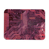 Fuchsia Cyber Circuit Board Tech Art Electronics Magneet (Horizontaal)