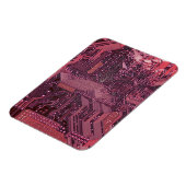 Fuchsia Cyber Circuit Board Tech Art Electronics Magneet (Linkerzijde)