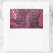 Fuchsia Cyber Circuit Board Tech Art Electronics Rechthoekige Sticker (Tas)