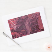 Fuchsia Cyber Circuit Board Tech Art Electronics Rechthoekige Sticker (Envelop)