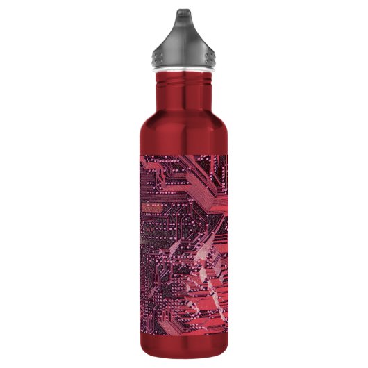 Fuchsia Cyber Circuit Board Tech Art Electronics Waterfles (Rechts)