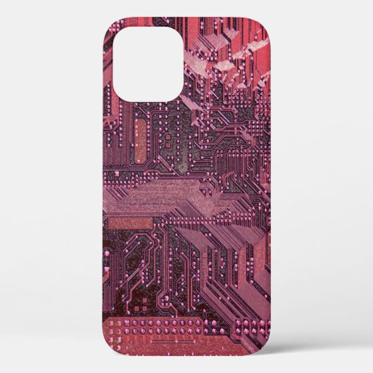Fuchsia Cyber Circuit Board Tech Art Elektronica Case-Mate iPhone Case (Achterkant)