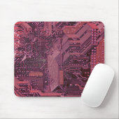 Fuchsia Cyber Circuit Board Tech Electronics Muismat (Met muis)
