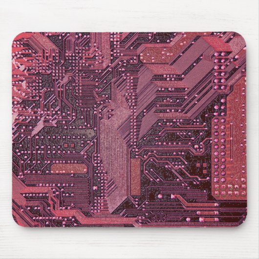 Fuchsia Cyber Circuit Board Tech Electronics Muismat (Voorkant)