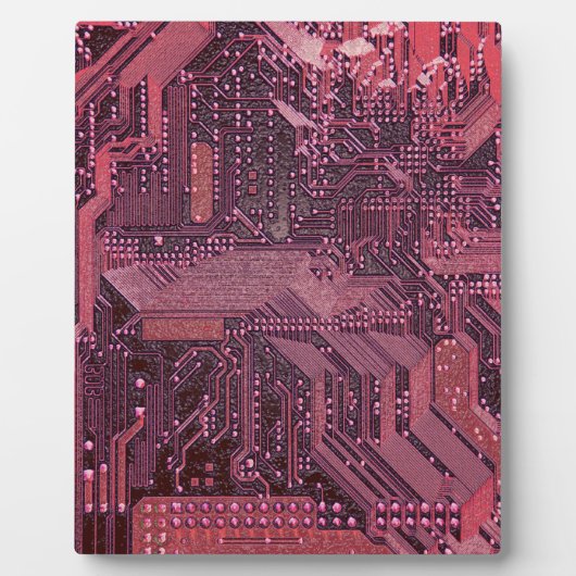 Fuchsia Cyber Circuit Board Tech Elektronica Fotoplaat (Voorkant)