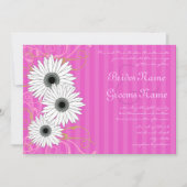 Fuchsia Daisy Wedding Invitation Kaart (Voorkant)