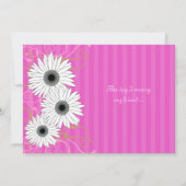 Fuchsia Daisy Wedding Invitation Kaart (Achterkant)