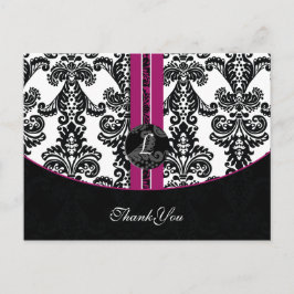 fuchsia damask DankU Kaarten