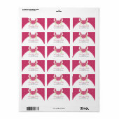 Fuchsia Damask Pattern Vrijgezellenfeest Etiket (Full Sheet)