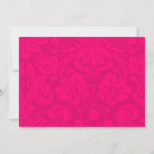 Fuchsia Damask Wedding Invitations Kaart (Achterkant)
