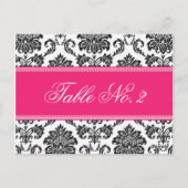 Fuchsia Damask Weduwingnummer Briefkaart (Achterkant)