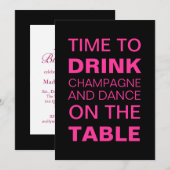 Fuchsia Dancing 30th Birthday Invitation Kaart (Voorkant / Achterkant)