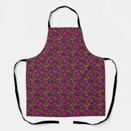 Fuchsia | Dancing Watercolor Daisies Apron Schort