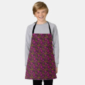 Fuchsia | Dancing Watercolor Daisies Kids Apron Schort (Gedragen)