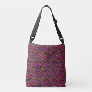Fuchsia Dansende Aquarel Daisies Crossbody Tas