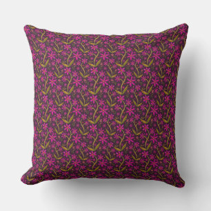 Fuchsia Dansende Aquarel Daisies Kussen