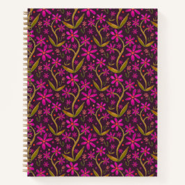Fuchsia | Dansende Aquarel Daisies Notitieboek