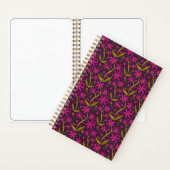 Fuchsia | Dansende Aquarel Daisies Notitieboek (Binnen)