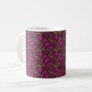 Fuchsia Dansende madeliefjes aquarel Koffiemok