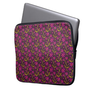 Fuchsia Dansende waterverf margrieten Laptop Sleeve
