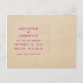 Fuchsia Deco Chic Save the Date Briefkaart (Achterkant)