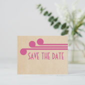 Fuchsia Deco Chic Save the Date Briefkaart (Staand voorkant)