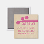 Fuchsia Deco Chic Save the Date Magnet (Voorkant / Achterkant)