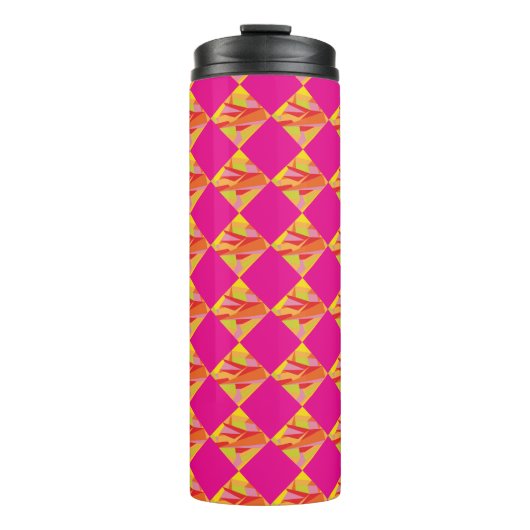 Fuchsia Diamanten Waterfles Thermosbeker (Voorkant)