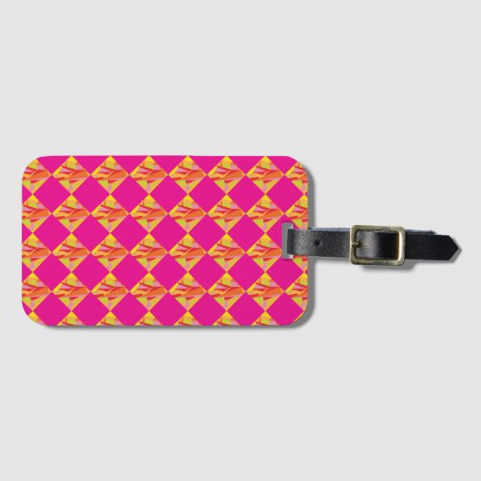 Fuchsia Diamond Luggage Tag Bagagelabel (Voorkant (horizontaal))