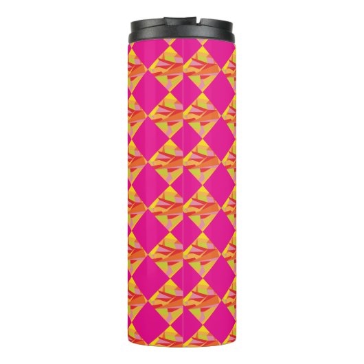 Fuchsia Diamond Water Bottle Thermosbeker (Achterkant)