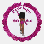 Fuchsia & Diamonds Dancer Ornament Kaart A (Achterkant)