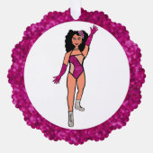 Fuchsia & Diamonds Dancer Ornament Kaart B (Voorkant)